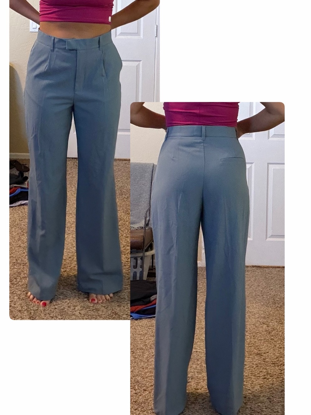 Women’s flare tailored Pants in Slate Blue
